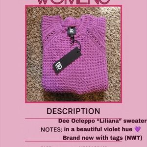 Dee Ocleppo Liliana Crew Neck Sweater in Violet